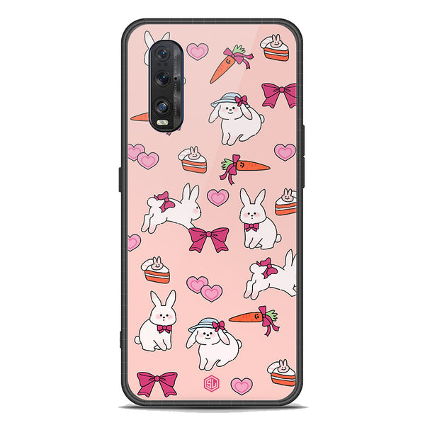 Cute Korean Design Series Soft Phone Case - Premium Glass Case - Design 1 - Oppo Find X2
