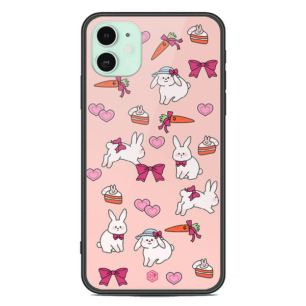 Cute Korean DesignSeries Soft Phone Case - Premium Glass Case - Design 1 - iPhone 11