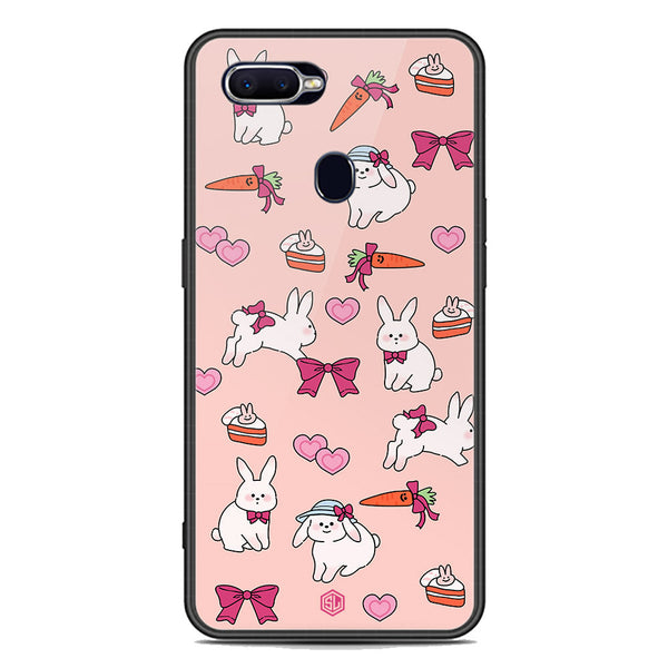 Cute Korean Design Series Soft Phone Case - Premium Glass Case - Design 1 - Oppo F9