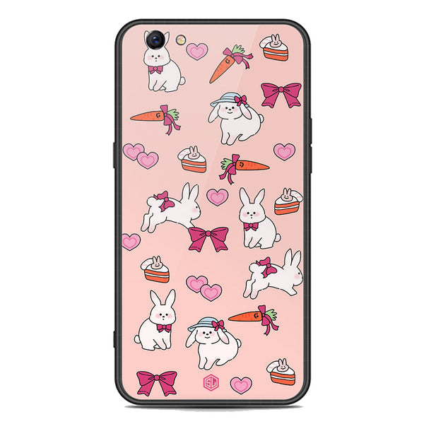 Cute Korean Design Series Soft Phone Case - Premium Glass Case - Design 1 - Oppo F3 Plus