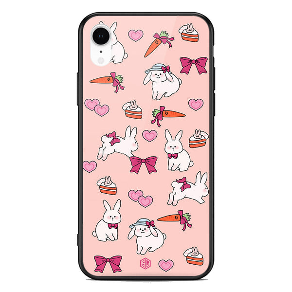 Cute Korean Design Series Soft Phone Case - Premium Glass Case - Design 1 - iPhone XR