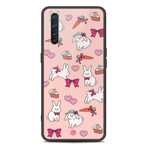 Cute Korean Design Series Soft Phone Case - Premium Glass Case - Design 1 - Oppo A91