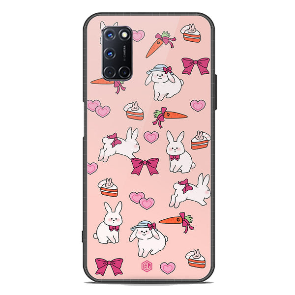 Cute Korean Design Series Soft Phone Case - Premium Glass Case - Design 1 - Oppo A72