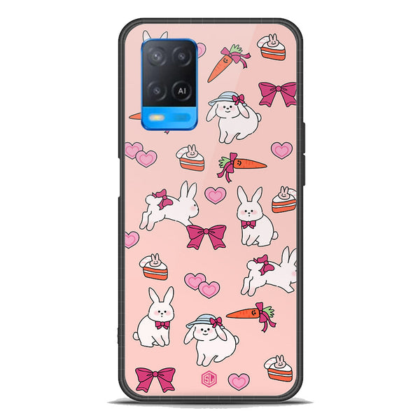 Cute Korean Design Series Soft Phone Case - Premium Glass Case - Design 1 - Oppo A55 4G