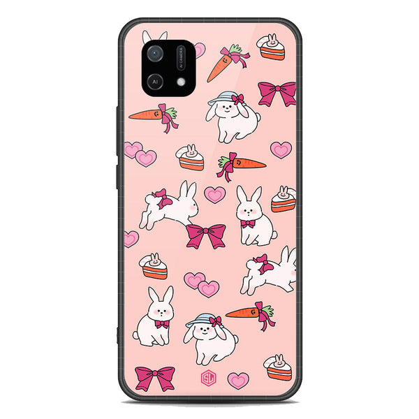 Cute Korean Design Series Soft Phone Case - Premium Glass Case - Design 1 - Oppo A16K