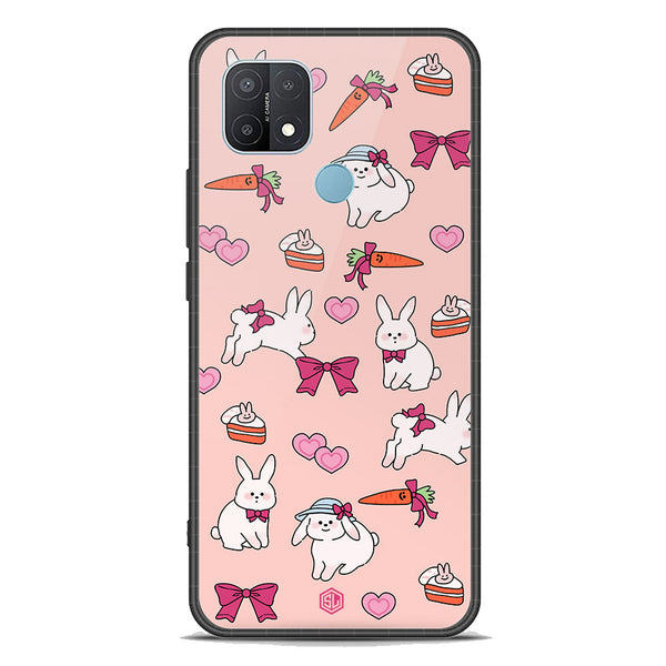 Cute Korean Design Series Soft Phone Case - Premium Glass Case - Design 1 - Oppo A15s