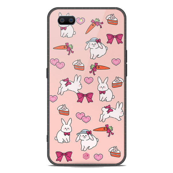 Cute Korean Design Series Soft Phone Case - Premium Glass Case - Design 1 - Oppo A12e