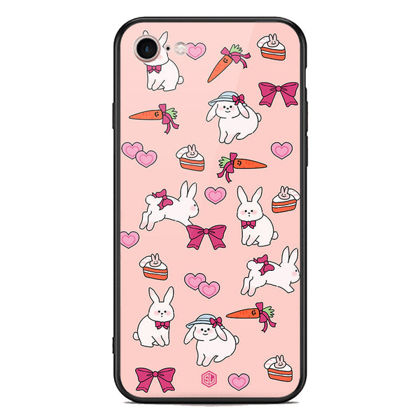 Cute Korean Design Series Soft Phone Case - Premium Glass Case - Design 1 - iPhone 8 / 7