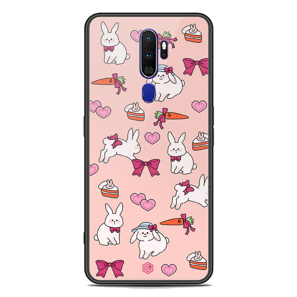 Cute Korean Design Series Soft Phone Case - Premium Glass Case - Design 1 - Oppo A5 2020