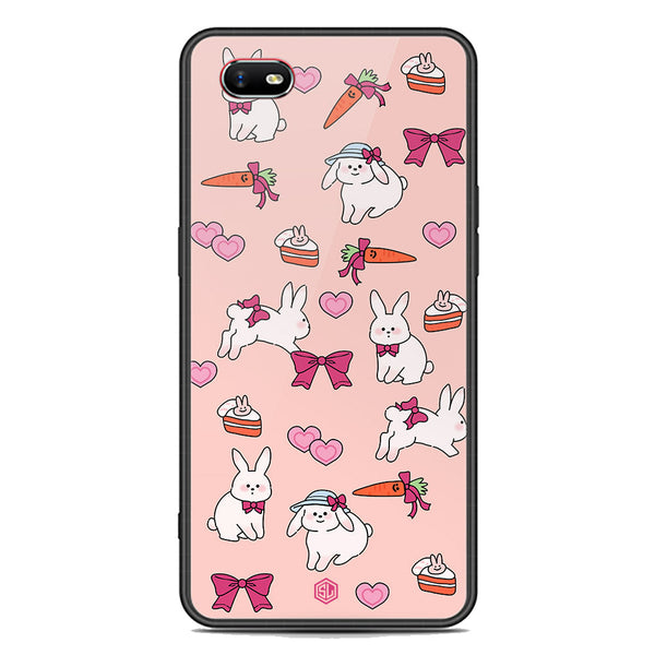 Cute Korean Design Series Soft Phone Case - Premium Glass Case - Design 1 - Oppo A1k
