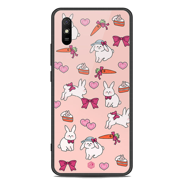 Cute Korean Design Series Soft Phone Case - Premium Glass Case - Design 1 - Xiaomi Redmi 9A