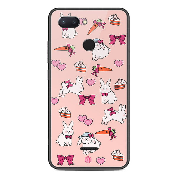 Cute Korean Design Series Soft Phone Case - Premium Glass Case - Design 1 - Xiaomi Redmi 6