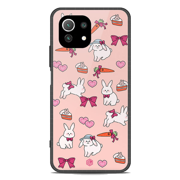 Cute Korean Design Series Soft Phone Case - Premium Glass Case - Design 1 - Xiaomi Mi 11 Lite