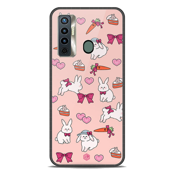 Cute Korean Design Series Soft Phone Case - Premium Glass Case - Design 1 - Tecno Camon 17