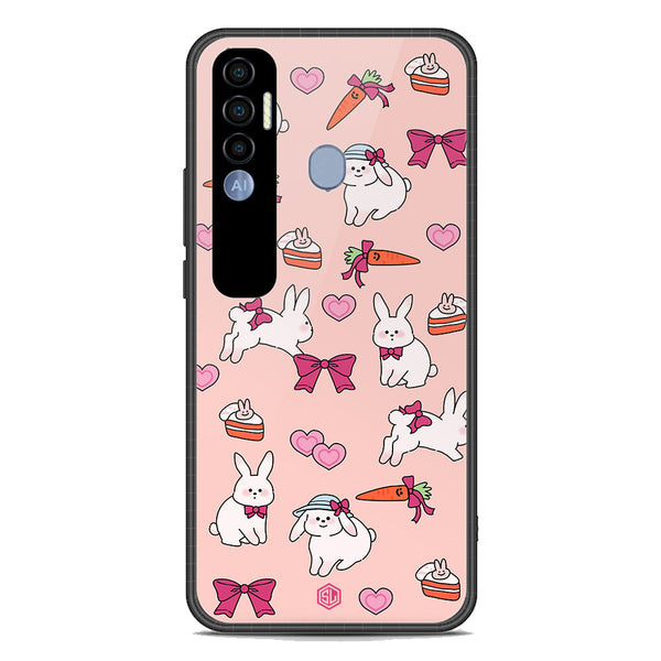 Cute Korean Design Series Soft Phone Case - Premium Glass Case - Design 1 - Tecno Spark 7 Pro