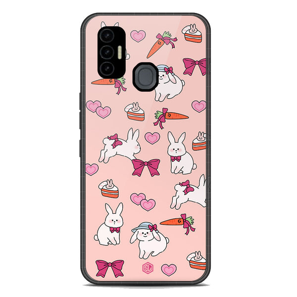 Cute Korean Design Series Soft Phone Case - Premium Glass Case - Design 1 - Tecno Spark 7