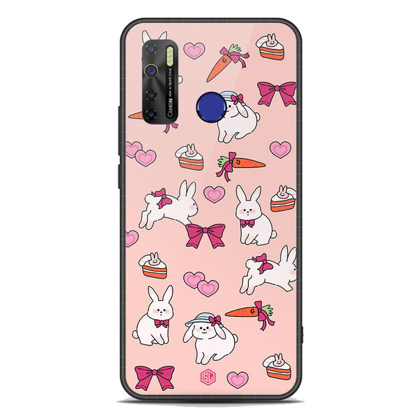 Cute Korean Design Series Soft Phone Case - Premium Glass Case - Design 1 - Tecno Spark 5 pro