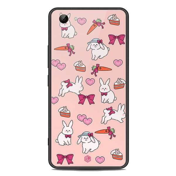 Cute Korean Design Series Soft Phone Case - Premium Glass Case - Design 1 - Vivo Y81