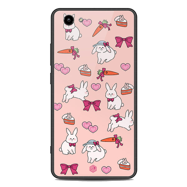 Cute Korean Design Series Soft Phone Case - Premium Glass Case - Design 1 - Vivo Y71
