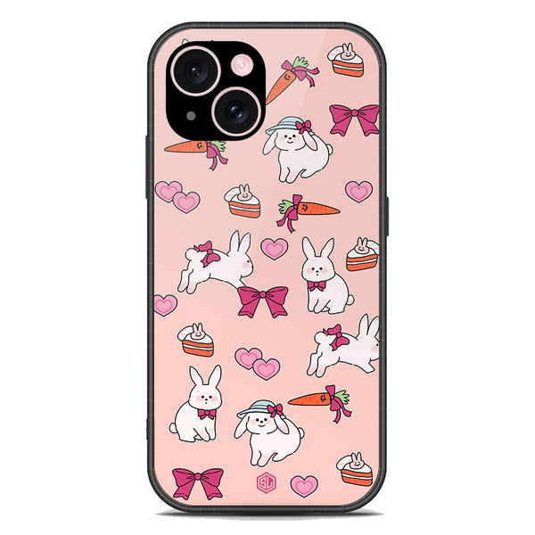 Cute Korean Design Series Soft Phone Case - Premium Glass Case - Design 1 - iPhone 15 Plus