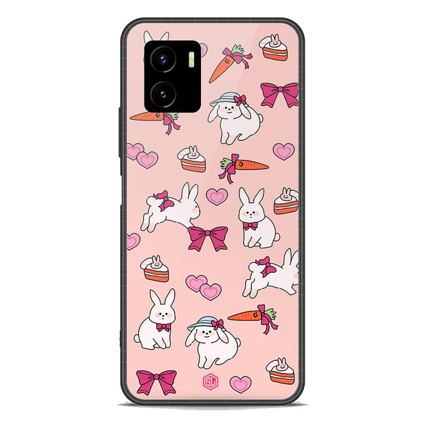 Cute Korean Design Series Soft Phone Case - Premium Glass Case - Design 1 - Vivo Y15s