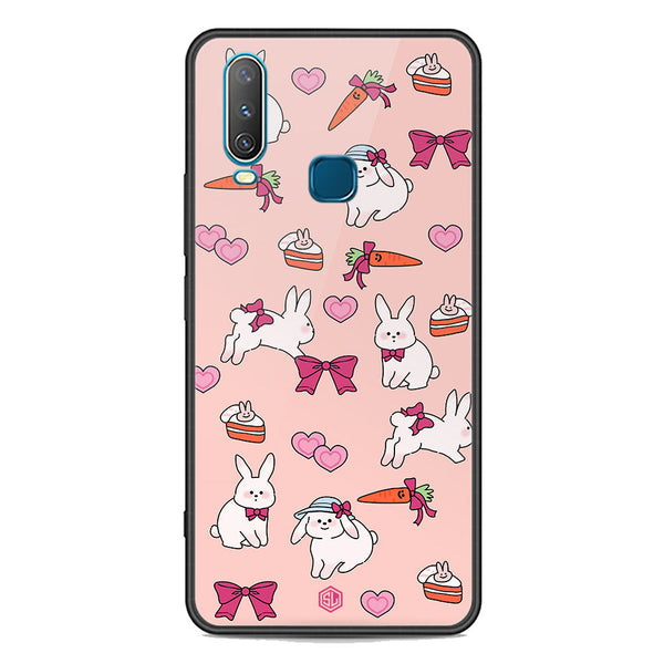 Cute Korean Design Series Soft Phone Case - Premium Glass Case - Design 1 - Vivo Y15