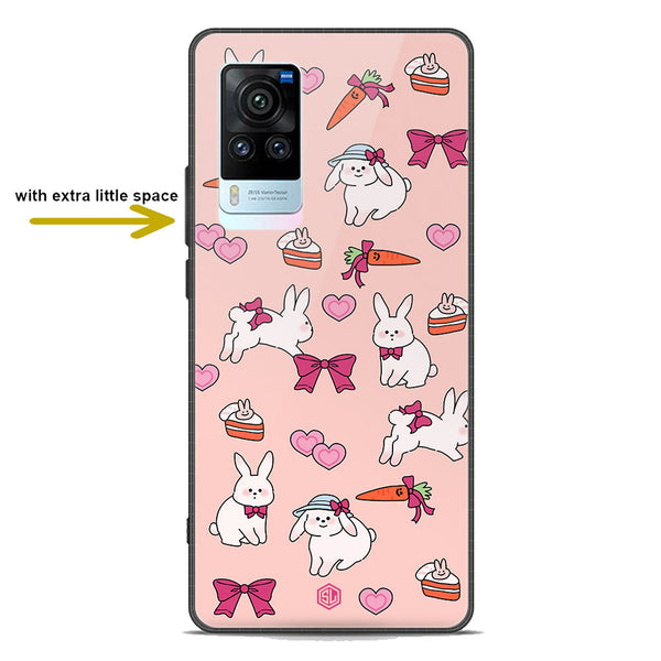 Cute Korean Design Series Soft Phone Case - Premium Glass Case - Design 1 - Vivo X60