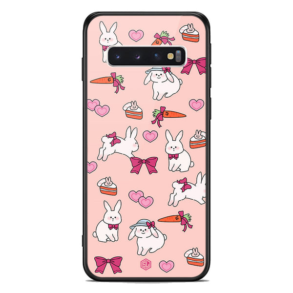 Cute Korean Design Series Soft Phone Case - Premium Glass Case - Design 1 - Samsung Galaxy S10