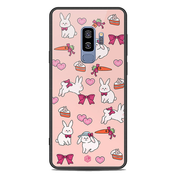 Cute Korean Design Series Soft Phone Case - Premium Glass Case - Design 1 - Samsung Galaxy S9 Plus