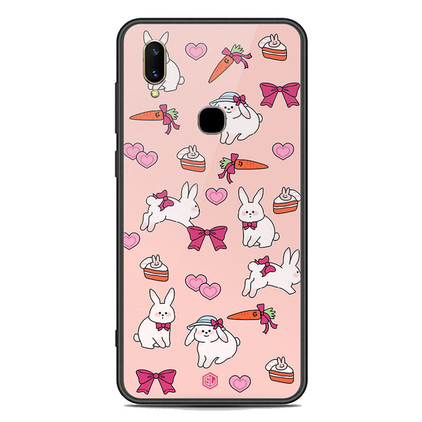 Cute Korean Design Series Soft Phone Case - Premium Glass Case - Design 1 - Vivo V11 Pro