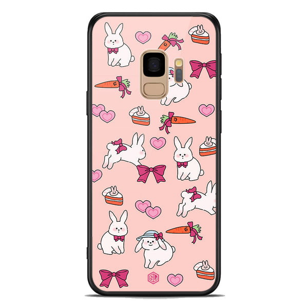 Cute Korean Design Series Soft Phone Case - Premium Glass Case - Design 1 - Samsung Galaxy S9