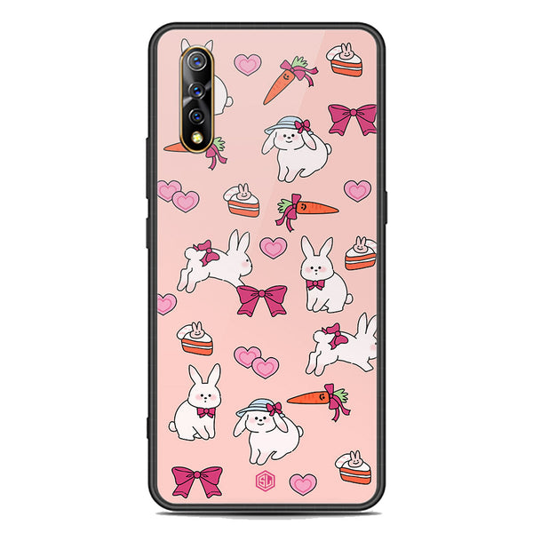 Cute Korean Design Series Soft Phone Case - Premium Glass Case - Design 1 - Vivo S1