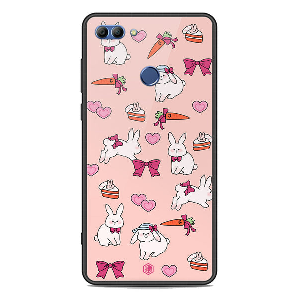 Cute Korean Design Series Soft Phone Case - Premium Glass Case - Design 1 - Huawei Y9 2018