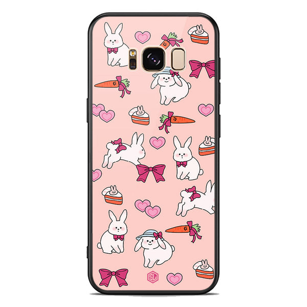 Cute Korean Design Series Soft Phone Case - Premium Glass Case - Design 1 - Samsung Galaxy S8 Plus