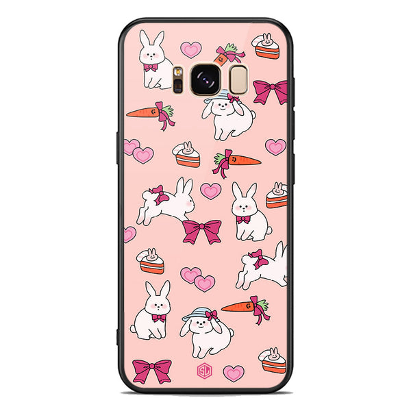 Cute Korean Design Series Soft Phone Case - Premium Glass Case - Design 1 - Samsung Galaxy S8