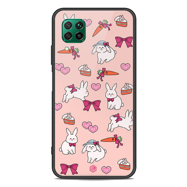 Cute Korean Design Series Soft Phone Case - Premium Glass Case - Design 1 - Huawei P40 lite