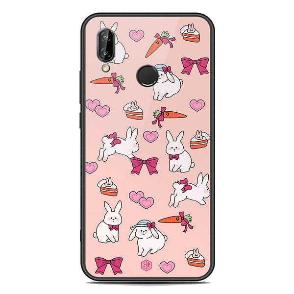Cute Korean Design Series Soft Phone Case - Premium Glass Case - Design 1 - Huawei P20 Lite