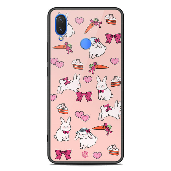 Cute Korean Design Series Soft Phone Case - Premium Glass Case - Design 1 - Huawei Nova 3