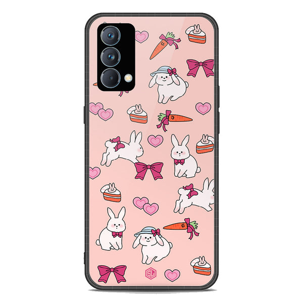 Cute Korean Design Series Soft Phone Case - Premium Glass Case - Design 1 - Realme Q3 Pro Carvinal