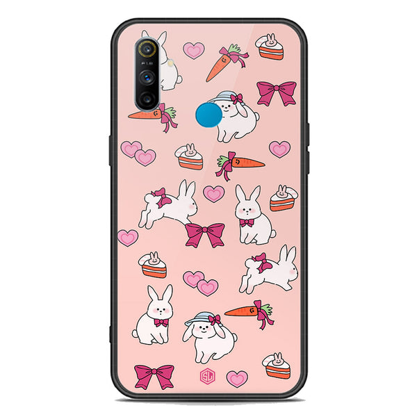 Cute Korean Design Series Soft Phone Case - Premium Glass Case - Design 1 - Realme C3