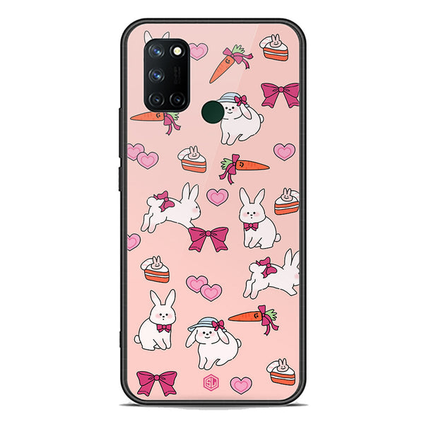 Cute Korean Design Series Soft Phone Case - Premium Glass Case - Design 1 - Realme 7i