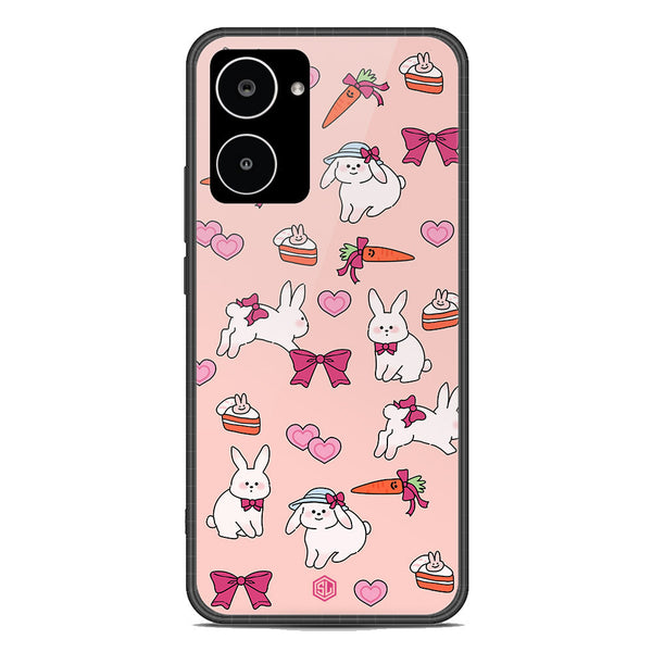 Cute Korean Design Series Soft Phone Case - Premium Glass Case - Design 1 - Realme 10 4G