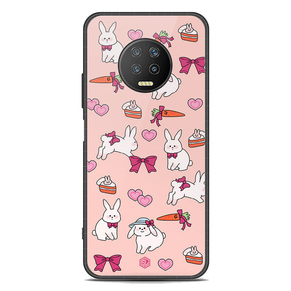 Cute Korean Design Series Soft Phone Case - Premium Glass Case - Design 1 - Infinix Note 7