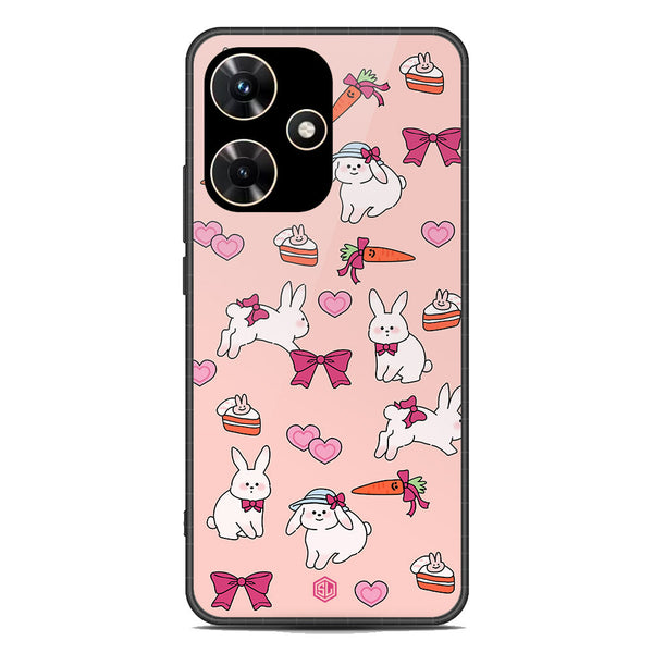 Cute Korean Design Series Soft Phone Case - Premium Glass Case - Design 1 - Infinix Hot 30i