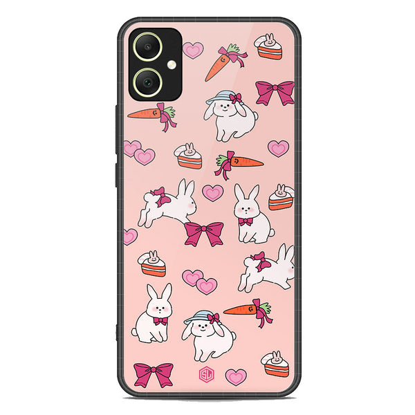 Cute Korean Design Series Soft Phone Case - Premium Glass Case - Design 1 - Samsung Galaxy A05