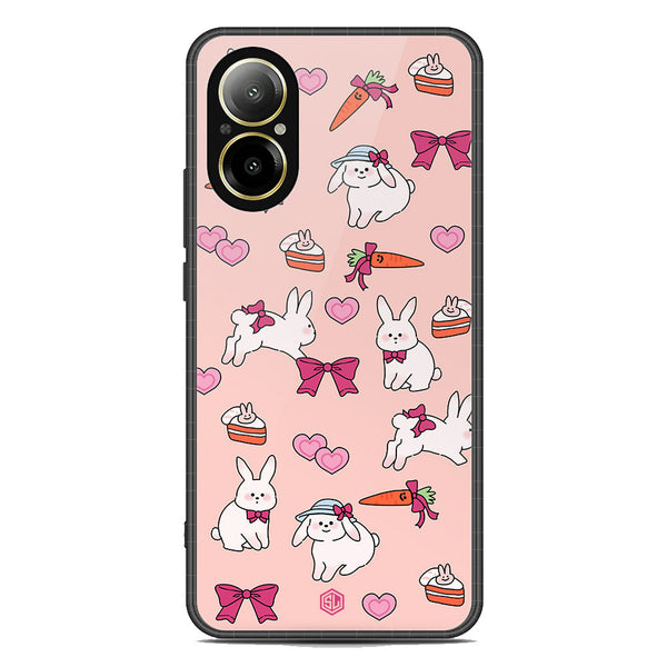 Cute Korean Design Series Soft Phone Case - Premium Glass Case - Design 1 - Realme C67 4G