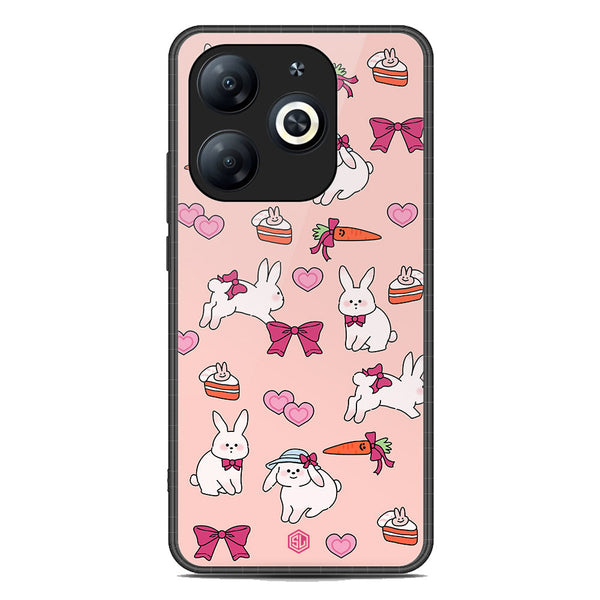 Cute Korean Design Series Soft Phone Case - Premium Glass Case - Design 1 - Infinix Hot 40i