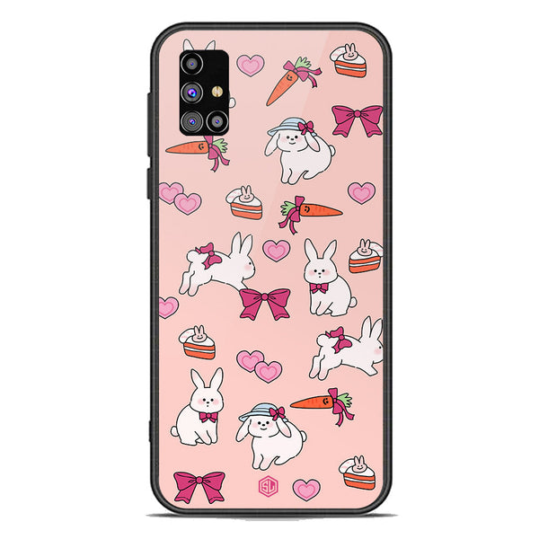 Cute Korean Design Series Soft Phone Case - Premium Glass Case - Design 1 - Samsung Galaxy M31s