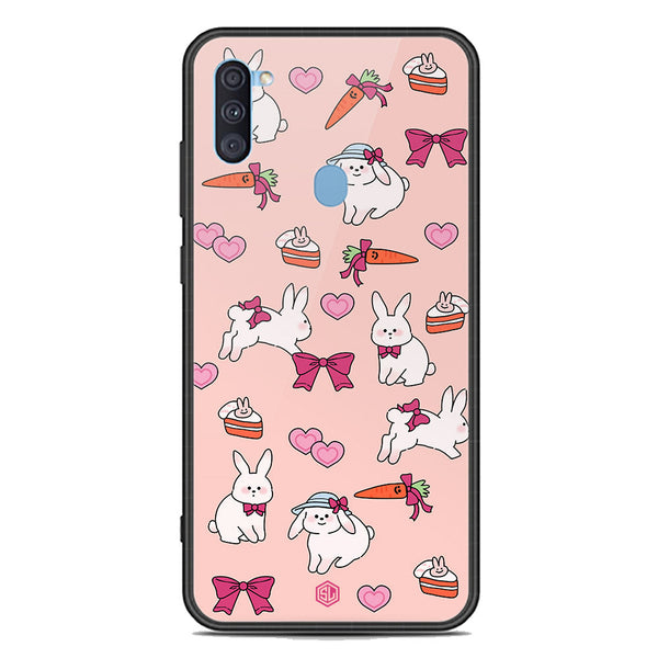 Cute Korean Design Series Soft Phone Case - Premium Glass Case - Design 1 - Samsung Galaxy M11