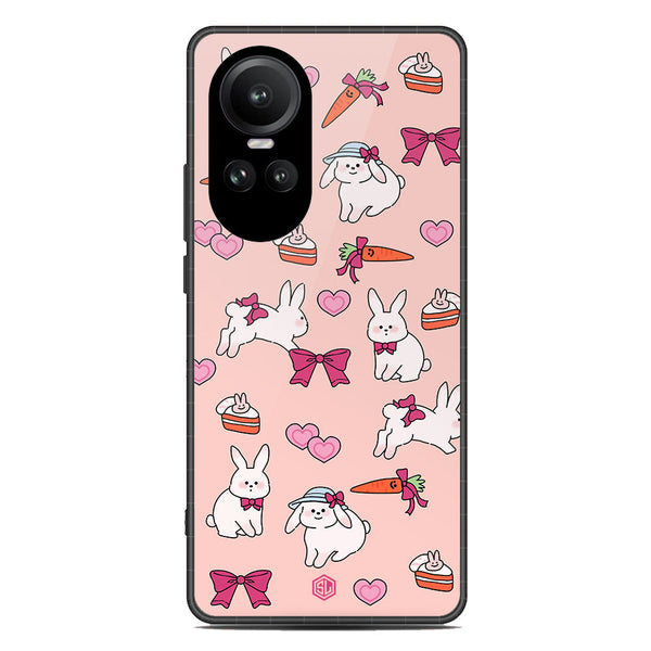 Cute Korean Design Series Soft Phone Case - Premium Glass Case - Design 1 - Oppo Reno 10 Pro